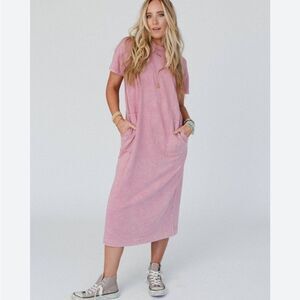 THREE BIRD NEST Long Weekend Maxi Tee Dress - Mauve. Medium